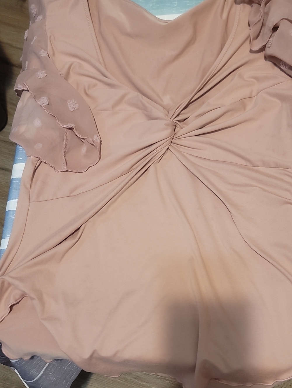 Knot-Front Midi Dress in Blush